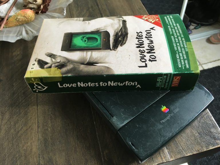 VHS Video on top of a Newton